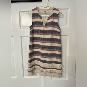 Anthropologie Striped Fringe Dress